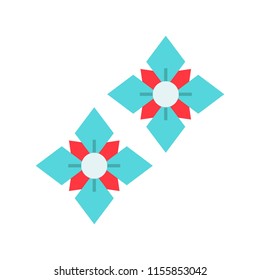 gemstone floral earring, jewelry related icon, flat design