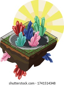 
Gemstone garden illustration for any use. Gems can be used as a separate icon.