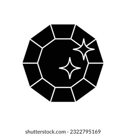 Diseño de iconos glifos de gema de gema. aislado de fondo blanco. ilustración vectorial