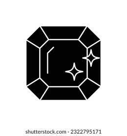 Gemstone glyph icon design. isolated on white background. vector illustration