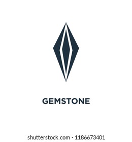 Gemstone icon. Black filled vector illustration. Gemstone symbol on white background. Can be used in web and mobile.