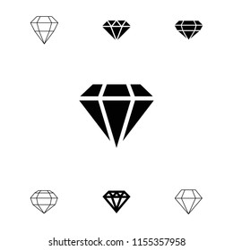 Gemstone icon. collection of 7 gemstone filled and outline icons such as diamond. editable gemstone icons for web and mobile.