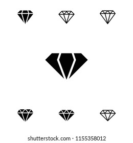 Gemstone icon. collection of 7 gemstone filled and outline icons such as gem, diamond. editable gemstone icons for web and mobile.