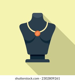 Gemstone icon flat vector. Fashion bust. Elegance earring