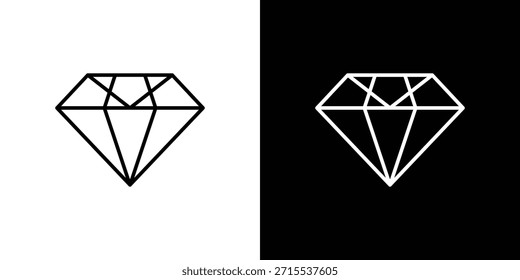 Icono de la piedra preciosa en diseño de línea. Iconos de trazo editables.