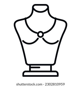 Gemstone icon outline vector. Fashion bust. Elegance earring