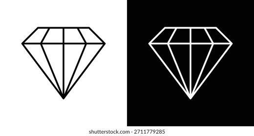 Umriss des Edelsteinsymbols. Vektorisoliertes Piktogramm für das Web