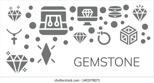 gemstone icon set. 11 filled gemstone icons.  Simple modern icons about  - Diamond, Earrings, Jewelry, Gem, Bracelet, Crystal