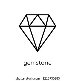 Gemstone icon. Trendy modern flat linear vector Gemstone icon on white background from thin line Luxury collection, editable outline stroke vector illustration