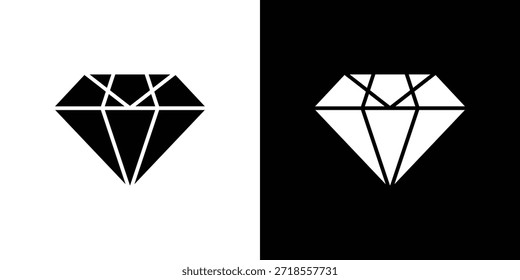 Gemstone-Symbol, Vektorgrafik - Vektorgrafiken mit hoher Qualität in schwarzem Stil