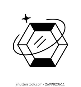 Edelstein-Symbol auf weißem Hintergrund, Vektorgrafik