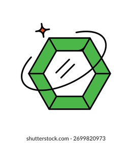 Edelstein-Symbol auf weißem Hintergrund, Vektorgrafik