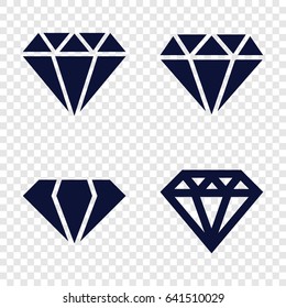 Gemstone icons set. set of 4 gemstone filled icons such as gem, diamond
