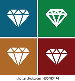 Gemstone icons set. set of 4 gemstone filled icons such as diamond, diamond