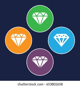 Gemstone icons set. set of 4 gemstone filled icons such as diamond, diamond