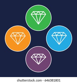 Gemstone icons set. set of 4 gemstone outline icons such as gem