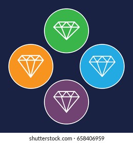Gemstone icons set. set of 4 gemstone outline icons such as gem
