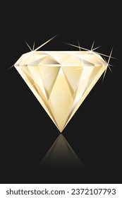 Gemstone. Aislado en un fondo oscuro. Vector. Ilustración del vector