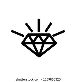 gemstone line black icon on white background