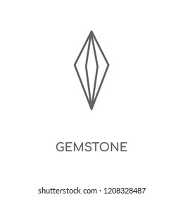 Gemstone linear icon. Gemstone concept stroke symbol design. Thin graphic elements vector illustration, outline pattern on a white background, eps 10.