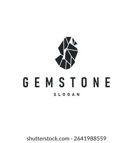 gemstone logo design natural gemstone chunks with a modern simple line concept as a symbol of jewelry simple illustration template