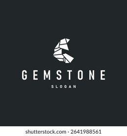 gemstone logo design natural gemstone chunks with a modern simple line concept as a symbol of jewelry simple illustration template