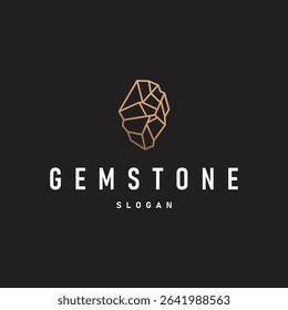 gemstone logo design natural gemstone chunks with a modern simple line concept as a symbol of jewelry simple illustration template