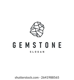 gemstone logo design natural gemstone chunks with a modern simple line concept as a symbol of jewelry simple illustration template
