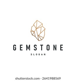 gemstone logo design natural gemstone chunks with a modern simple line concept as a symbol of jewelry simple illustration template