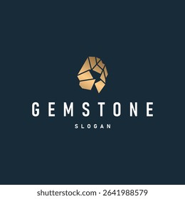 gemstone logo design natural gemstone chunks with a modern simple line concept as a symbol of jewelry simple illustration template