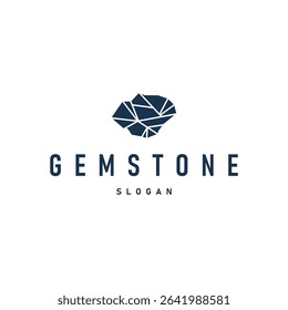 gemstone logo design natural gemstone chunks with a modern simple line concept as a symbol of jewelry simple illustration template