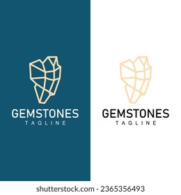 Gemstone Logo Stone Jewelry Vector Template Premium