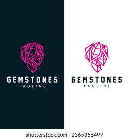 Gemstone Logo Stone Jewelry Vector Template Premium