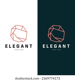 Edelstein Logo Stone Schmuck Vektorvorlage Premium