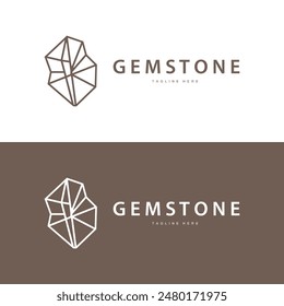 Plantilla de Vector de joyería de piedra con logotipo de gemas Premium