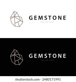 Plantilla de Vector de joyería de piedra con logotipo de gemas Premium