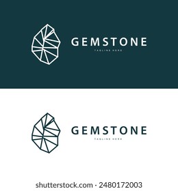 Gemstone Logo Stone Jewelry Vector Template Premium
