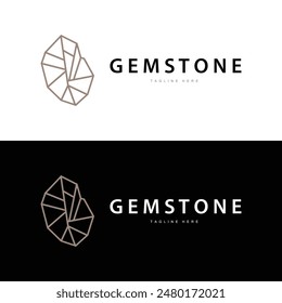 Plantilla de Vector de joyería de piedra con logotipo de gemas Premium