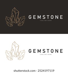 Gemstone Logo Pedra Joias Vetor Modelo Premium