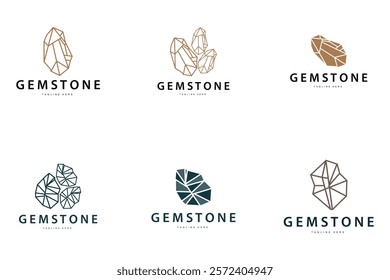 Gemstone Logo Stone Jewelry Vector Template Premium