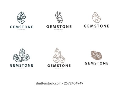Gemstone Logo Stone Jewelry Vector Template Premium
