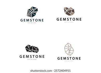 Gemstone Logo Stone Jewelry Vector Template Premium