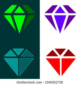 Gemstone logos. emerald  ruby ​​sapphire diamond logo. Geometric jewelry icon design.  editable vector  illustration.