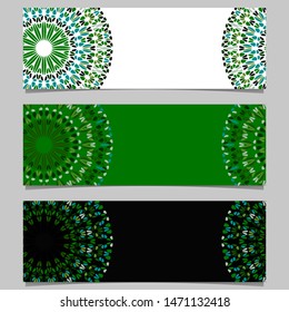 Gemstone mandala banner set - abstract vector graphic designs with colorful mandalas