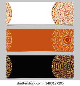 Gemstone mandala banner template set - abstract colorful vector graphic designs