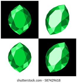 gemstone marquis shaped with flat design style