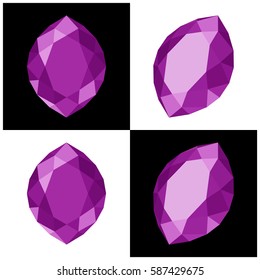gemstone marquis shaped with flat design style