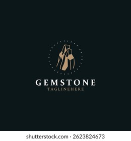 Gemstone modern logo design template for jewelry, boutique and wedding business
