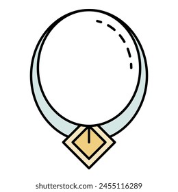 Gemstone necklace icon. Outline gemstone necklace vector icon color flat isolated on white