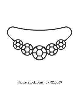 Gemstone necklace linear icon. Thin line illustration. Contour symbol. Vector isolated outline drawing